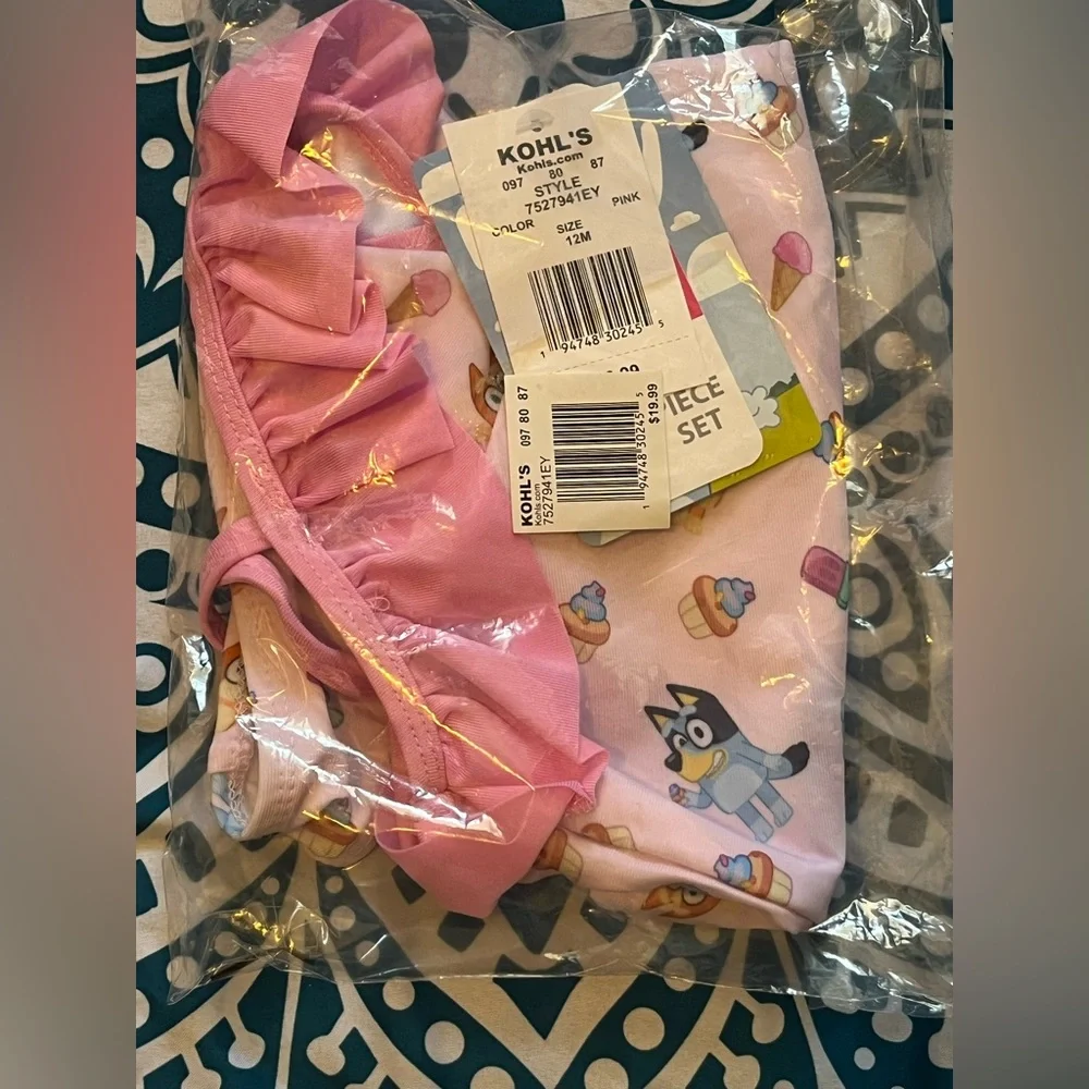NWT BLUEY 12 months swimsuit ice cream bingo bikini